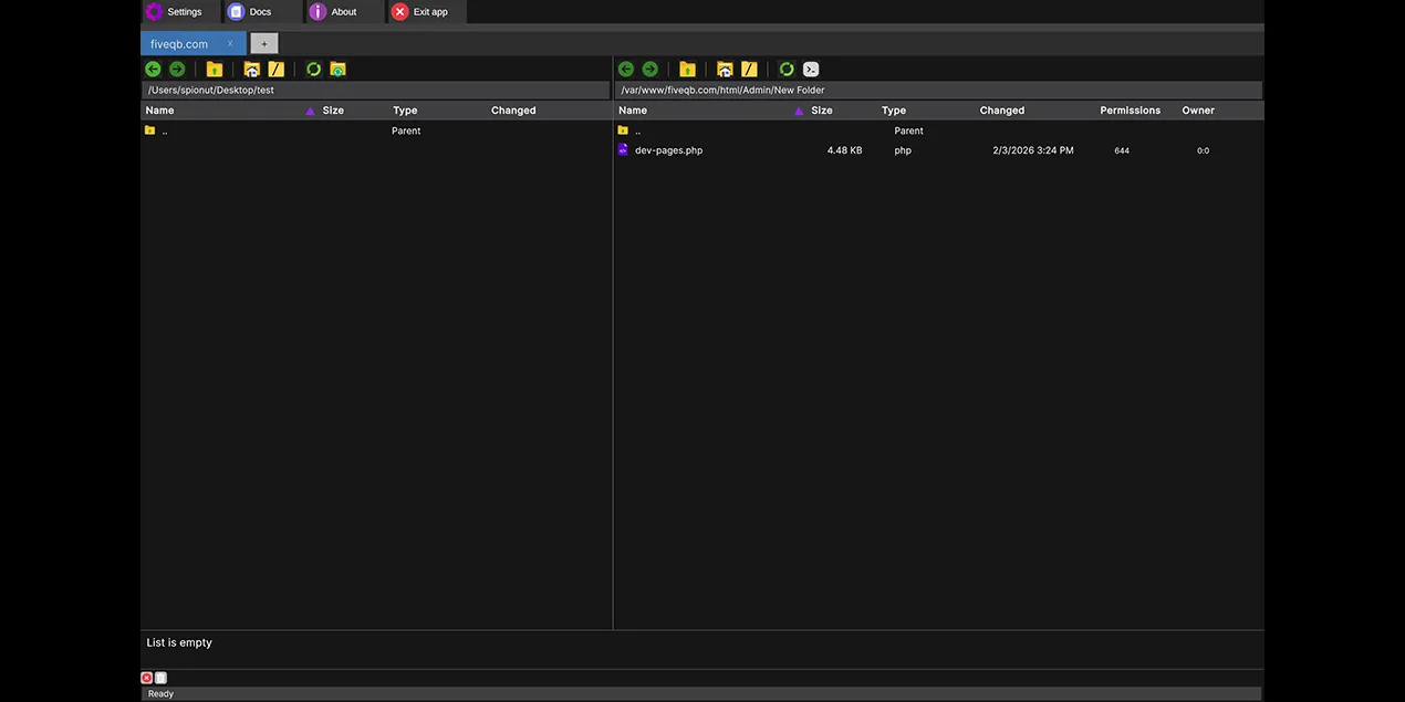 FQB Transfer User Interface Guide